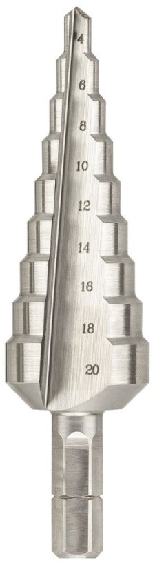 Stupňovitý vrták s přímou drážkou a BIT stopkou | 6/30 HSS